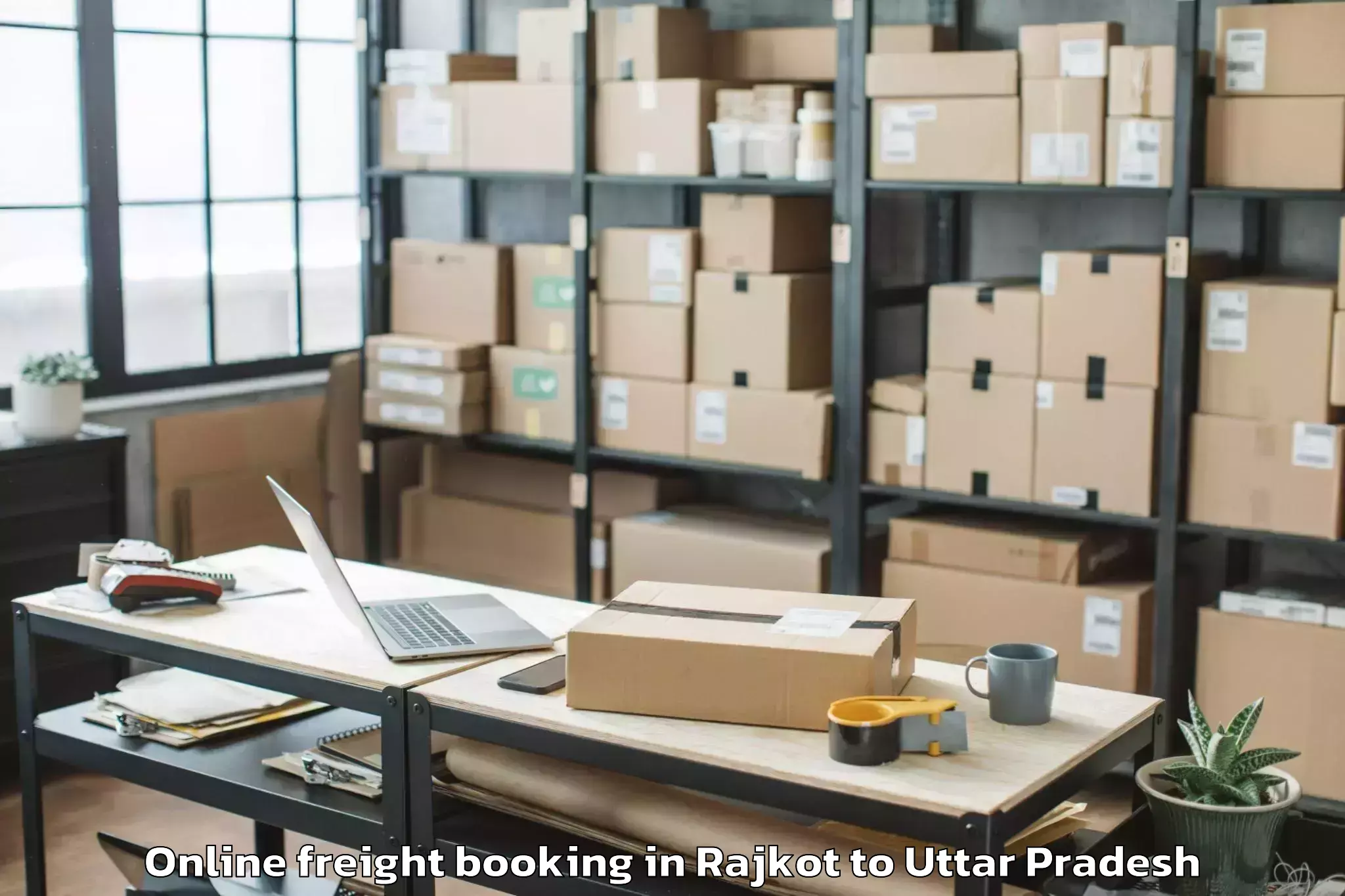 Expert Rajkot to Shahganj Online Freight Booking